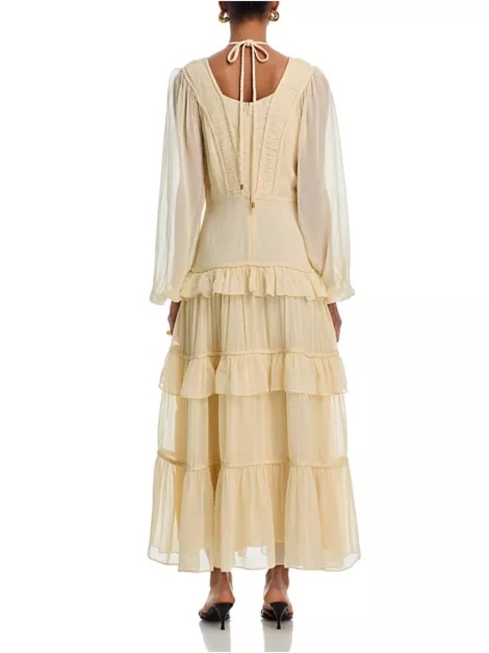 FARM Rio Cream Ruffle-Tiered Button-Front Maxi Dress - Picture 2 of 10